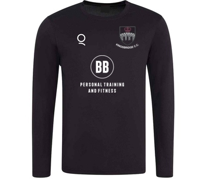 Qdos Cricket Kingsbridge CC Long Sleeve Training Shirt Black