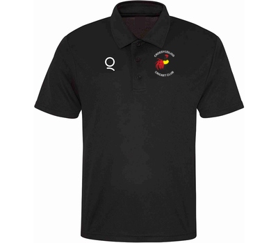 Qdos Cricket Croesyceiliog CC Polo Shirt Black