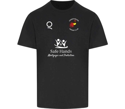 Qdos Cricket Croesyceiliog CC Black Cotton T-shirt