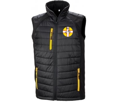  Dorset Lure Club Padded Gilet Black and Yellow
