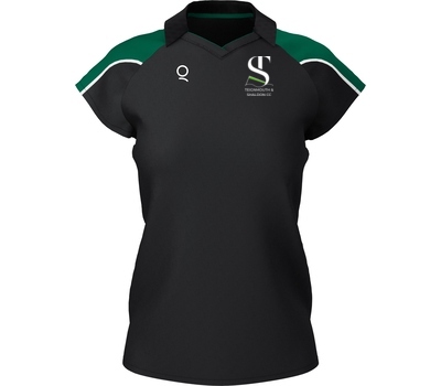 Qdos Cricket Teignmouth & Shaldon CC Qdos Igen Ladies Fit Polo Shirt Black Green